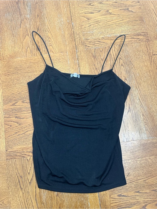 Greby Tops - Black Womens Cowl Neck Camisole Tank Top Size Small NWOT